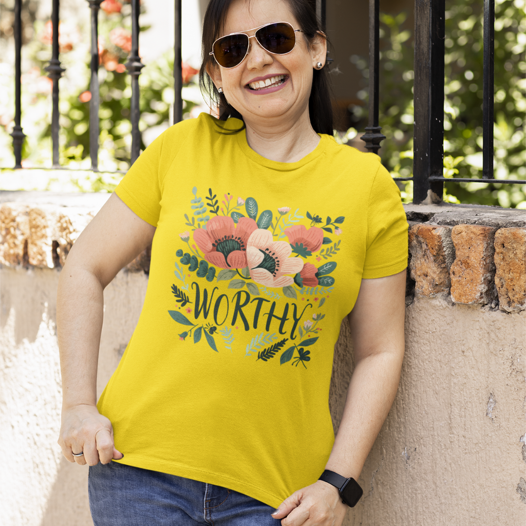 Flower Worthy Half Sleeve T-Shirt