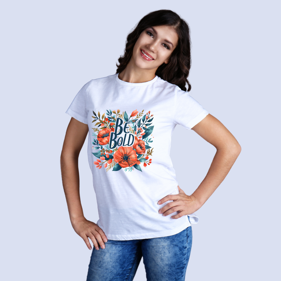 Flower Be Bold Half Sleeve T-Shirt