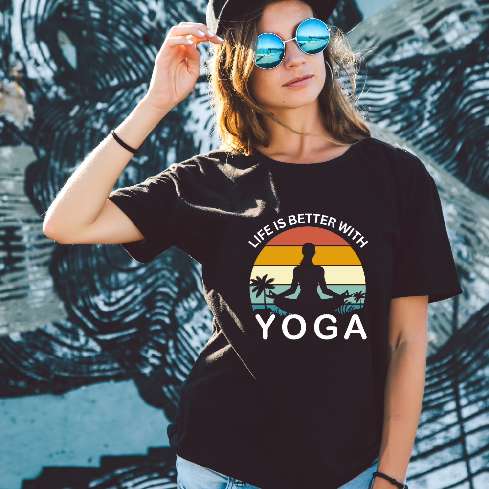 Life Is Better With Yoga Half Sleeve T-Shirt