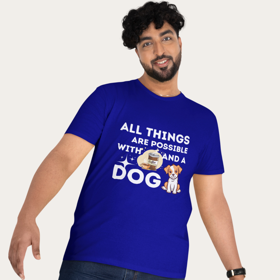Coffee And Dog Half Sleeve T-Shirt