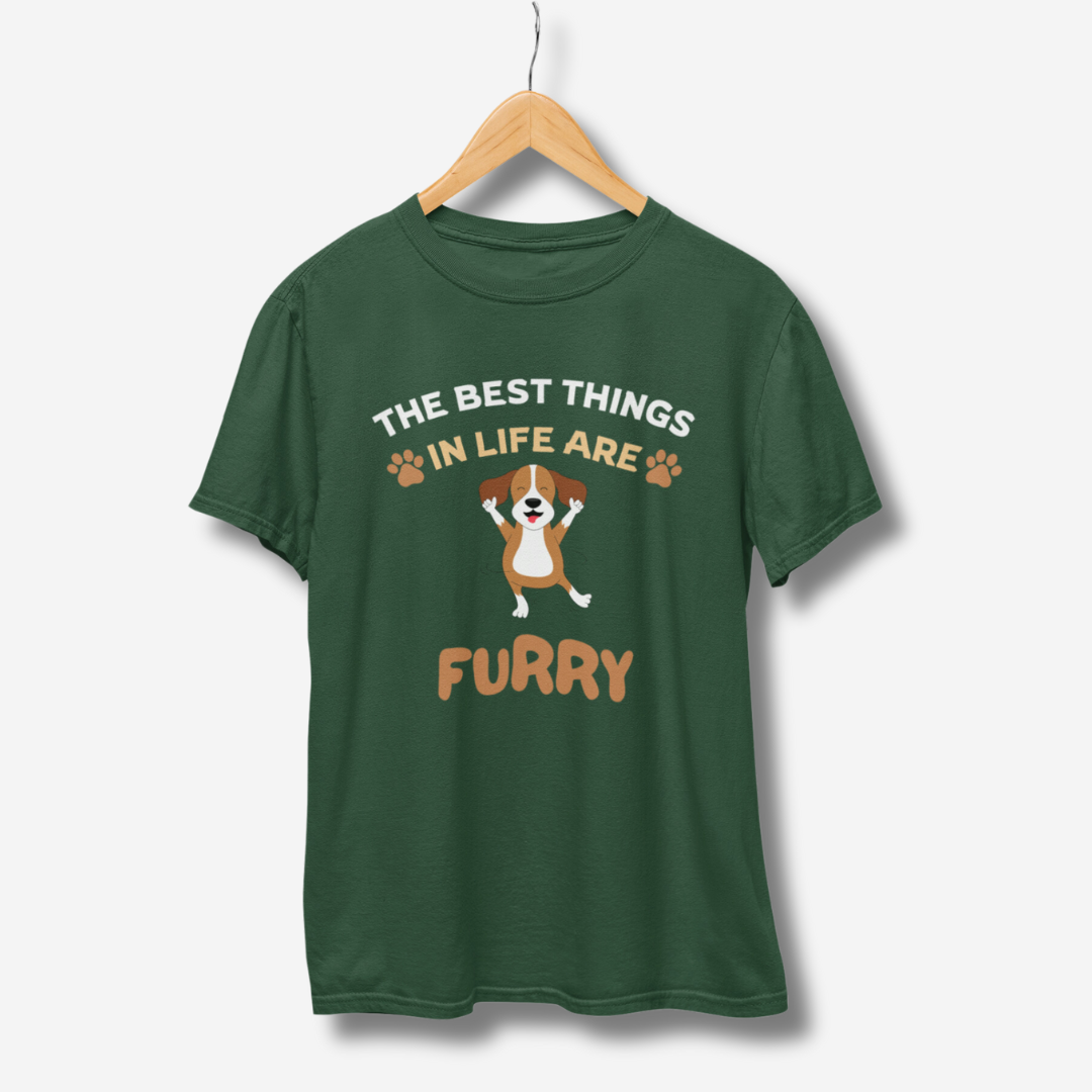Furry Half Sleeve T-Shirt