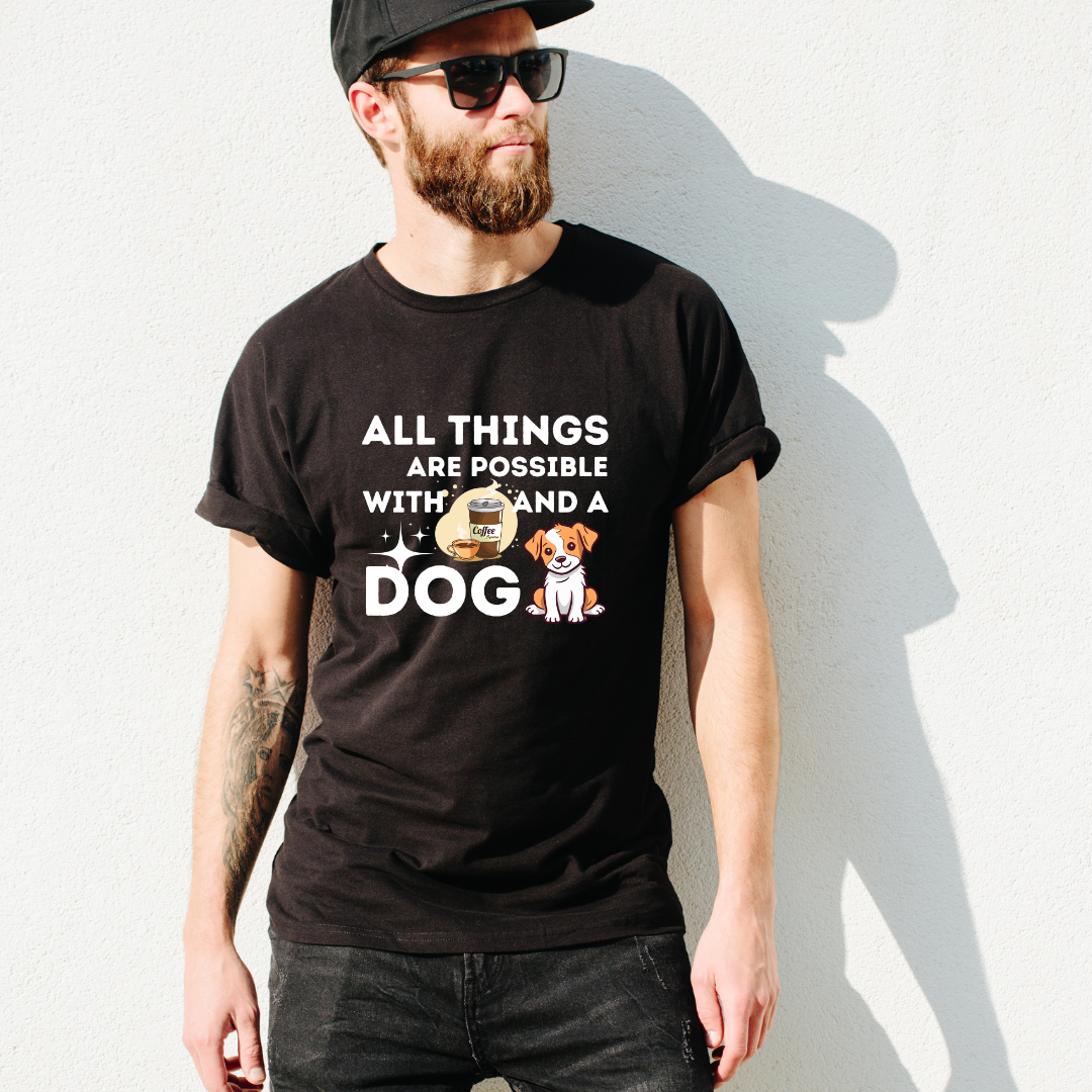 Coffee And Dog Half Sleeve T-Shirt