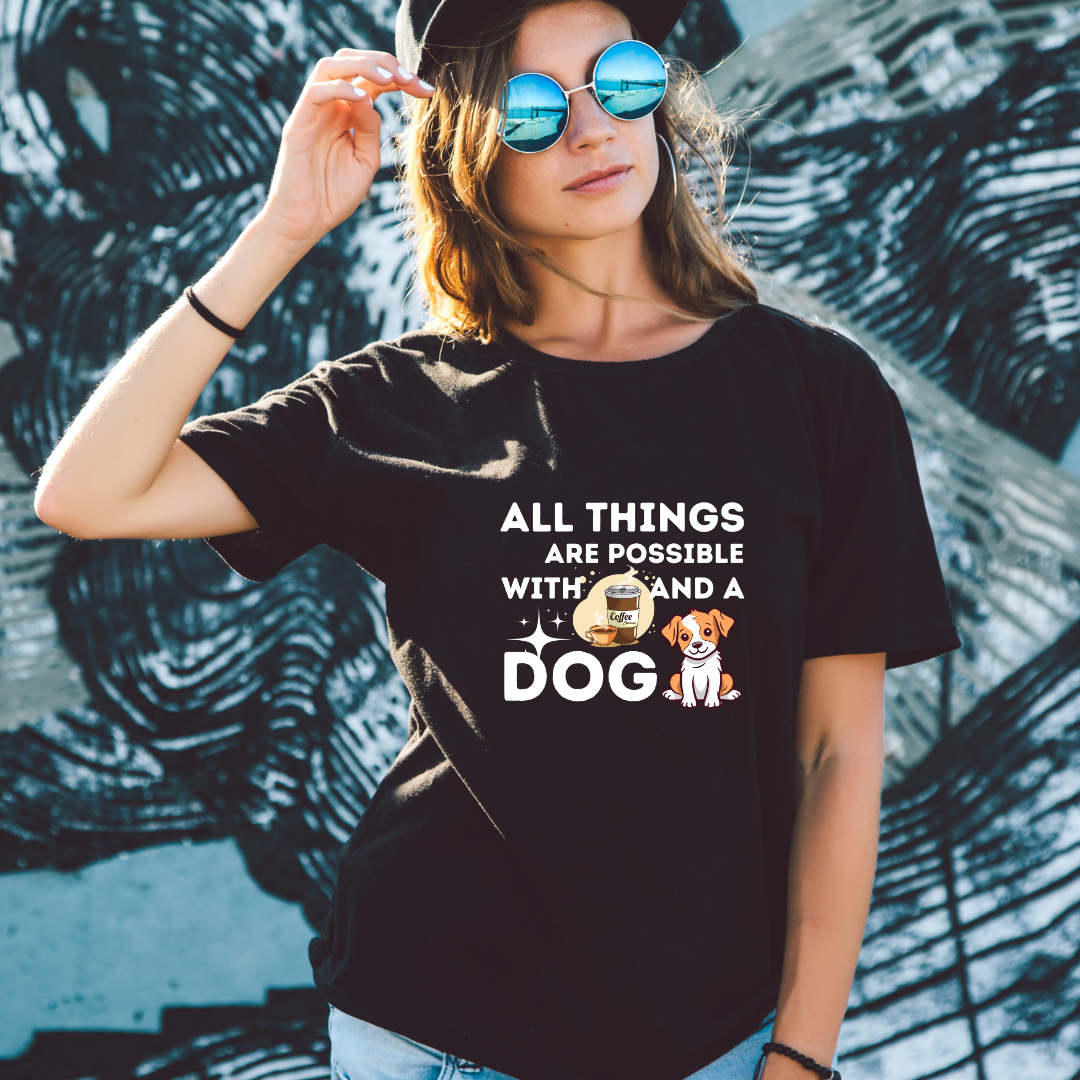 Coffee And Dog Half Sleeve T-Shirt