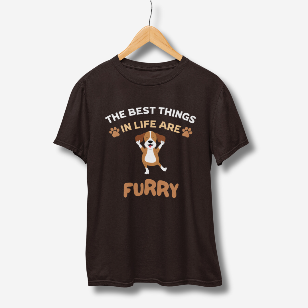 Furry Half Sleeve T-Shirt