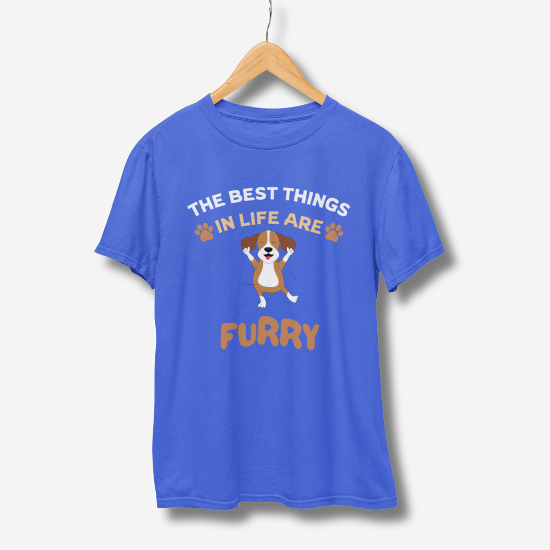 Furry Half Sleeve T-Shirt