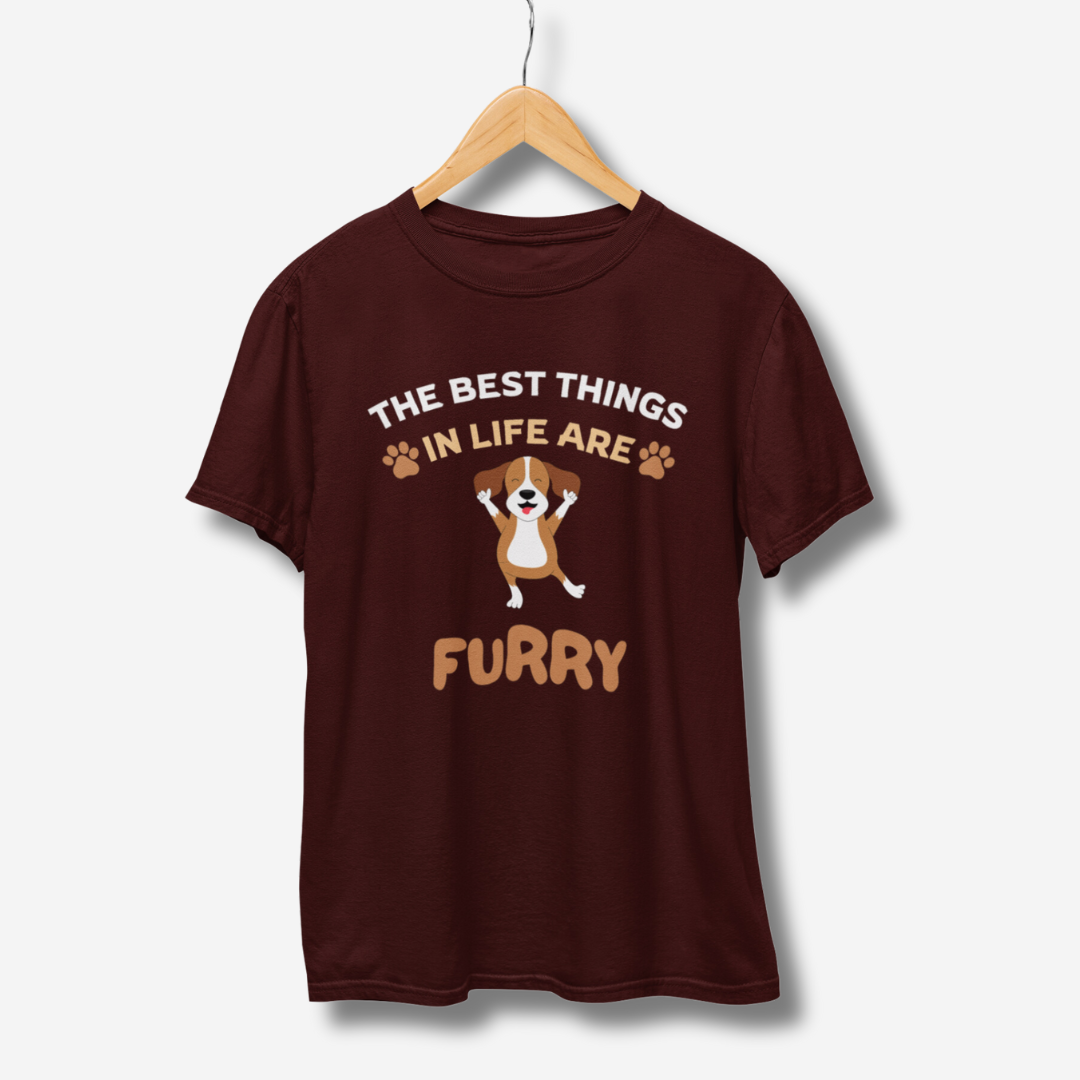 Furry Half Sleeve T-Shirt