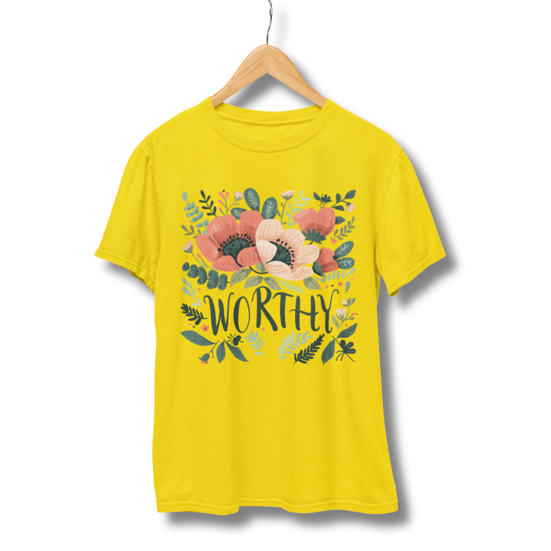 Flower Worthy Half Sleeve T-Shirt
