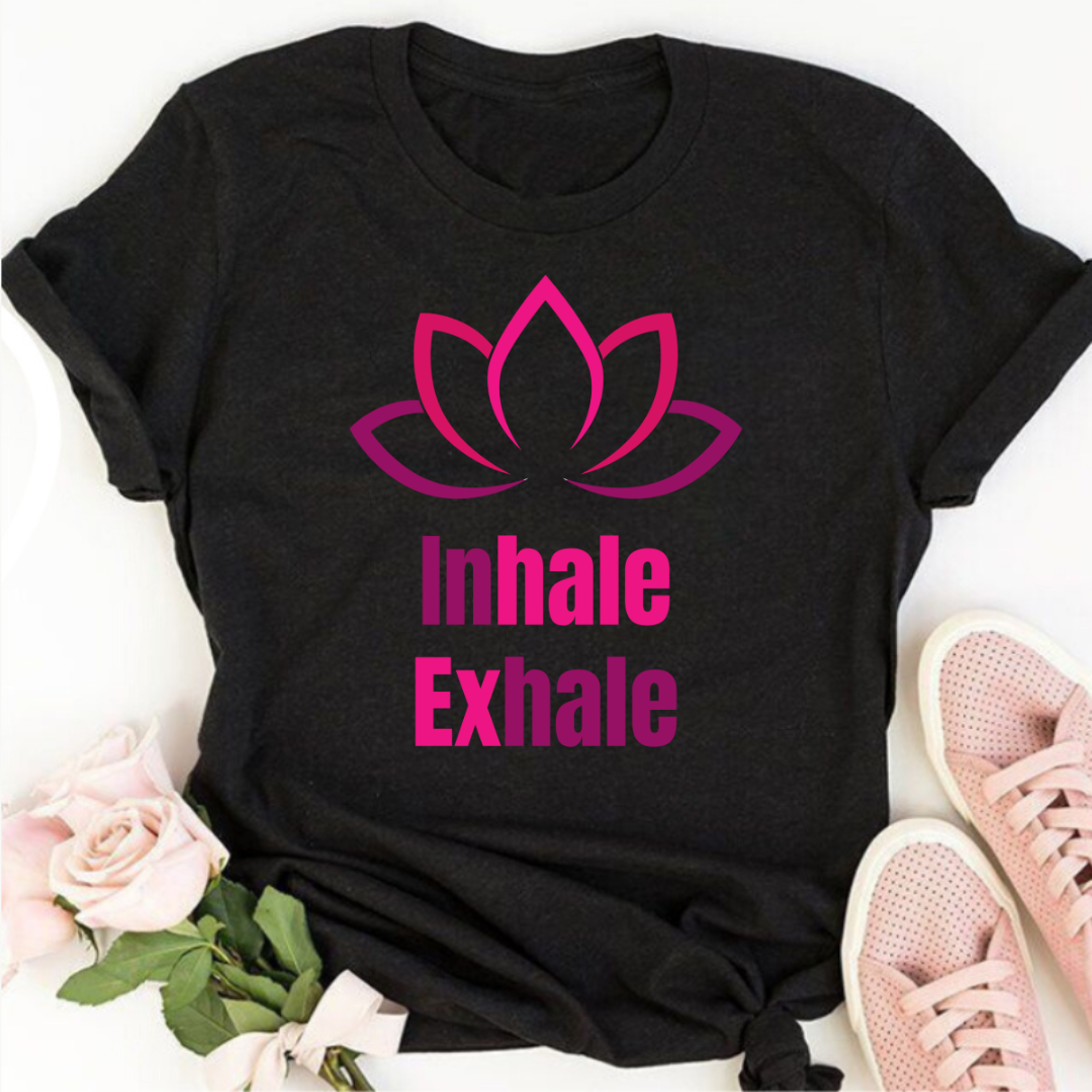 Lotus Inhale Exhale Half Sleeve T-Shirt