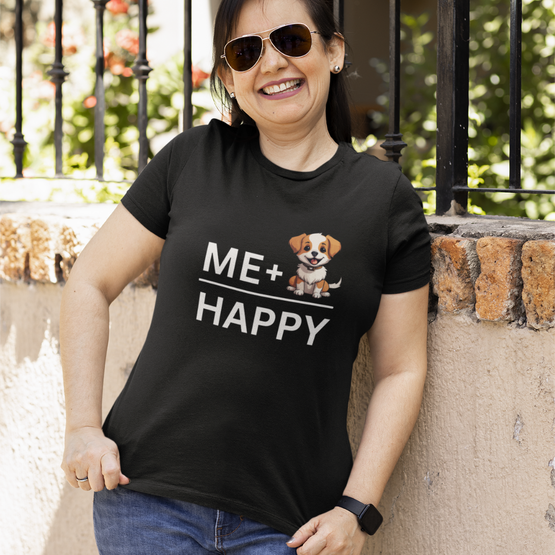 Me + Dog Happy - Half Sleeve T-Shirt