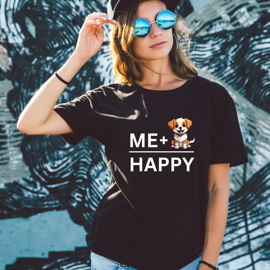 Me + Dog Happy - Half Sleeve T-Shirt
