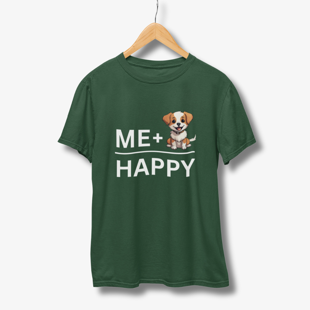 Me + Dog Happy - Half Sleeve T-Shirt