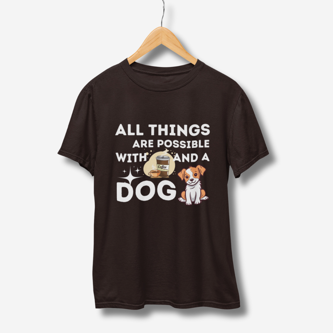 Coffee And Dog Half Sleeve T-Shirt