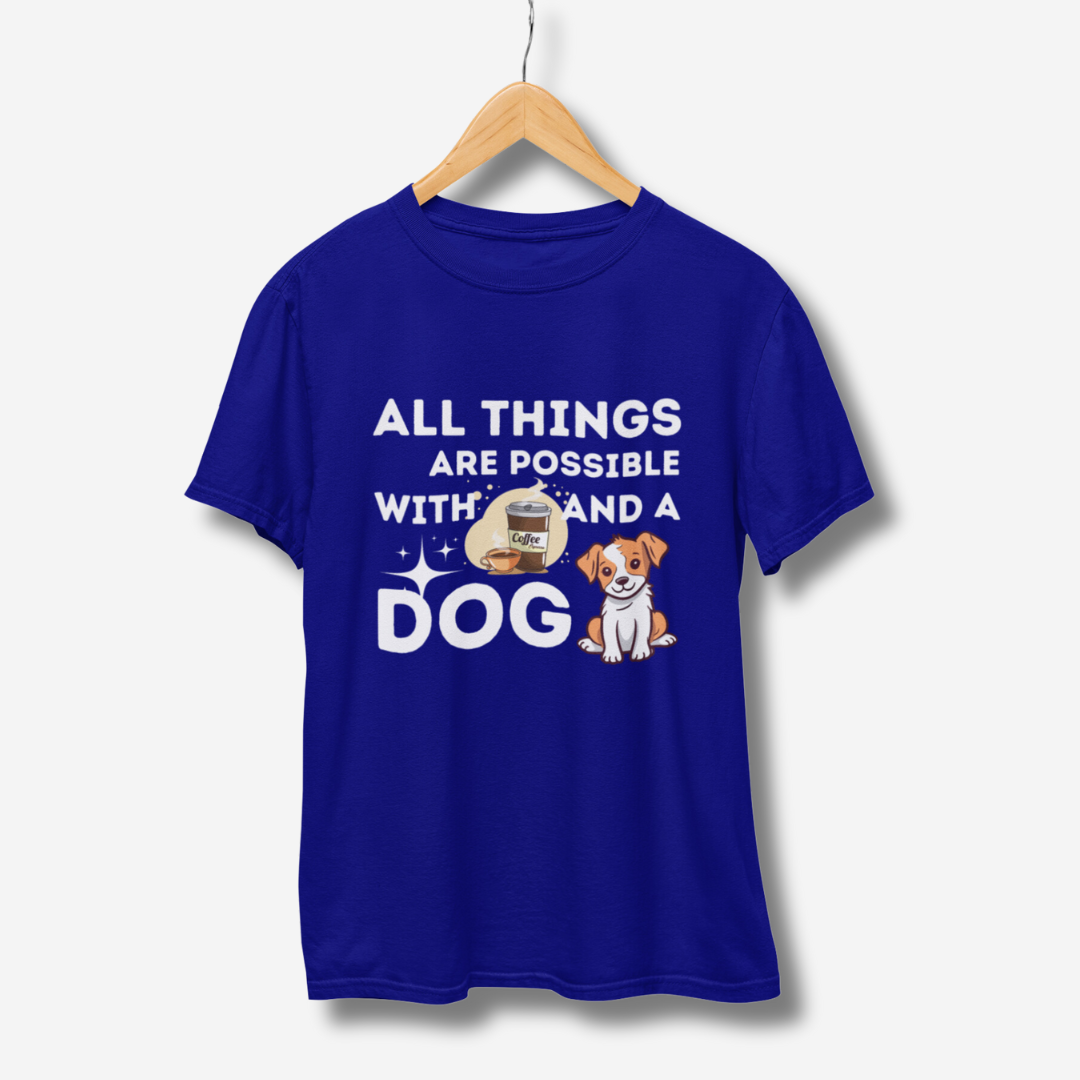Coffee And Dog Half Sleeve T-Shirt