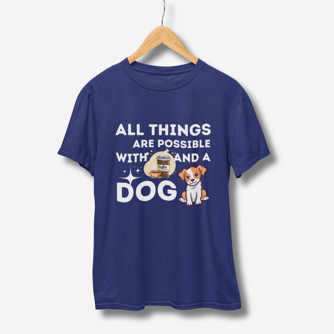 Coffee And Dog Half Sleeve T-Shirt