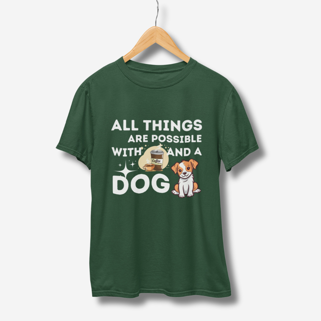 Coffee And Dog Half Sleeve T-Shirt