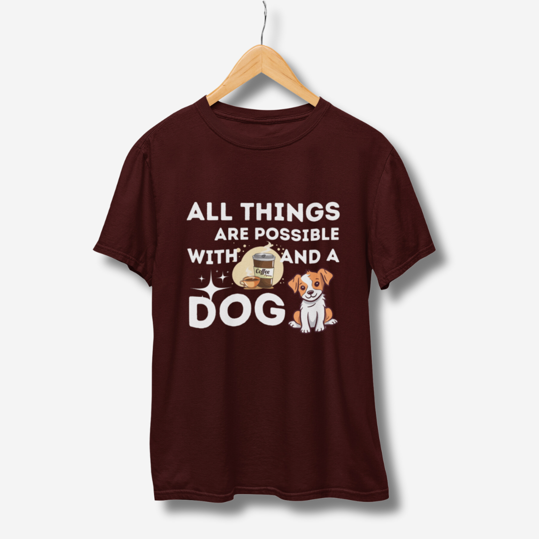 Coffee And Dog Half Sleeve T-Shirt
