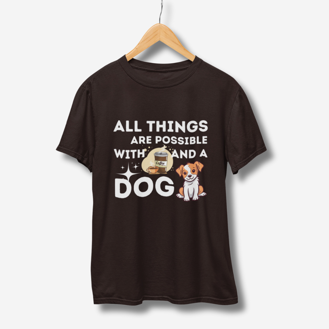 Coffee And Dog Half Sleeve T-Shirt