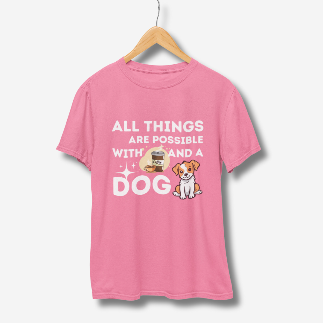 Coffee And Dog Half Sleeve T-Shirt