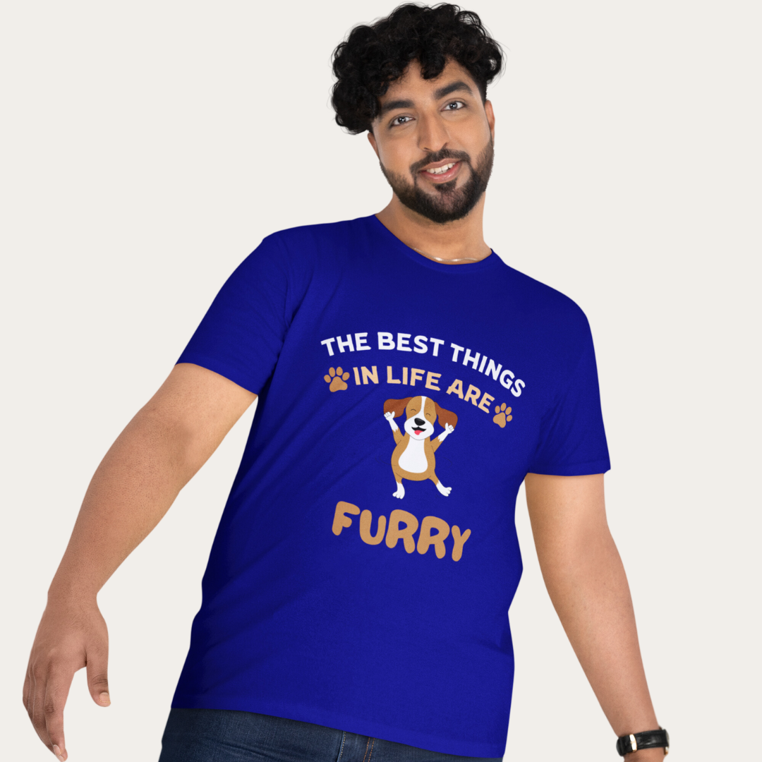 Furry Half Sleeve T-Shirt