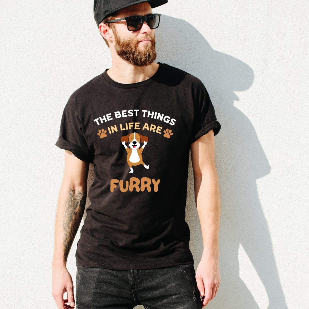 Furry Half Sleeve T-Shirt