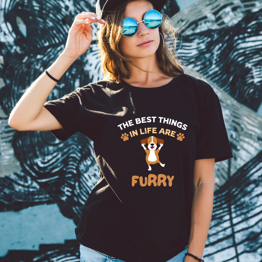 Furry Half Sleeve T-Shirt