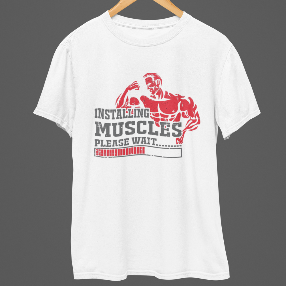 Installing muscles please wait Half Sleeve T-Shirt