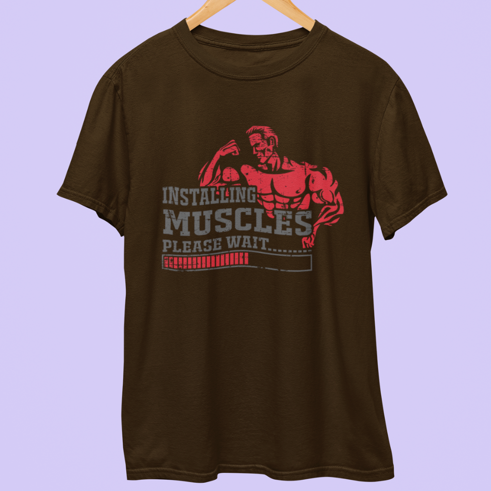 Installing muscles please wait Half Sleeve T-Shirt