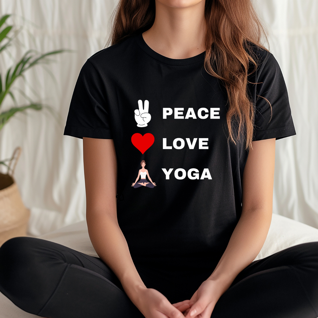 Peace - Love - Yoga Half Sleeve T-Shirt
