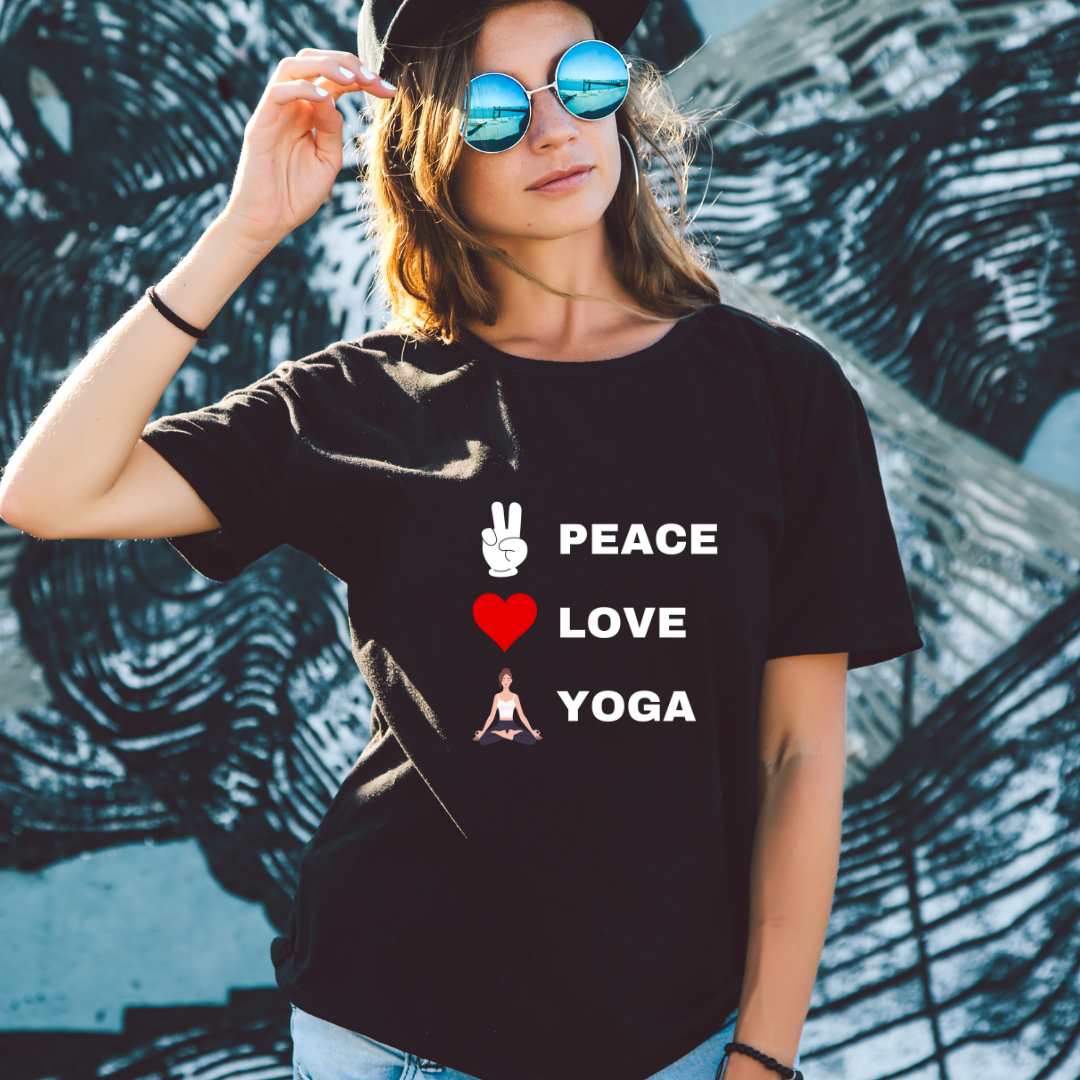 Peace - Love - Yoga Half Sleeve T-Shirt