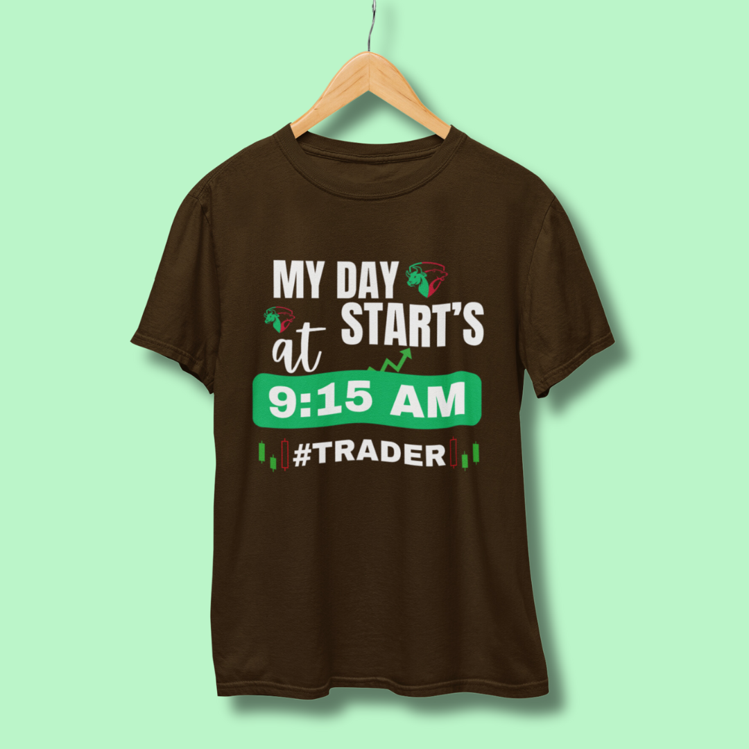 My Day Start's at 9:15 Trader Half Sleeve T-Shirt