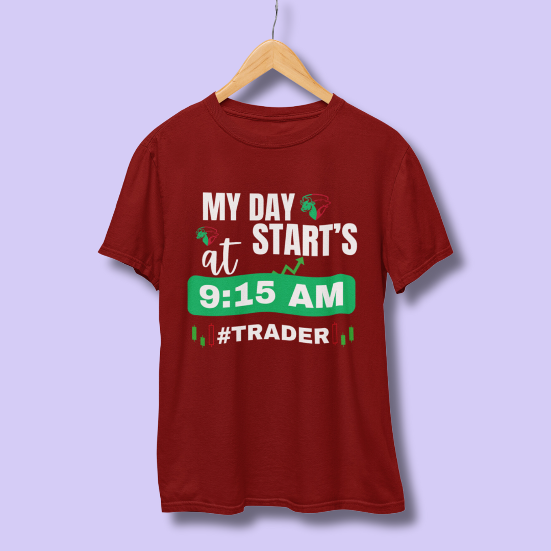 My Day Start's at 9:15 Trader Half Sleeve T-Shirt