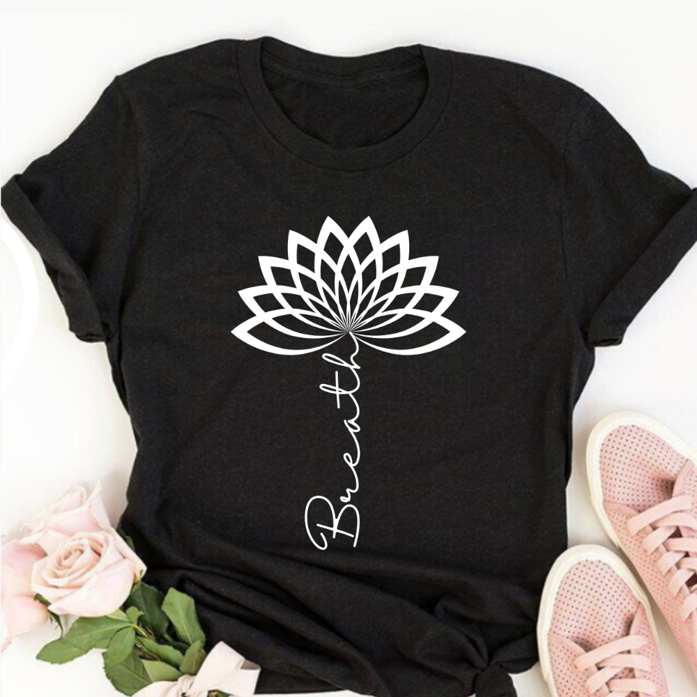 Lotus Breath Yoga Half Sleeve T-Shirt