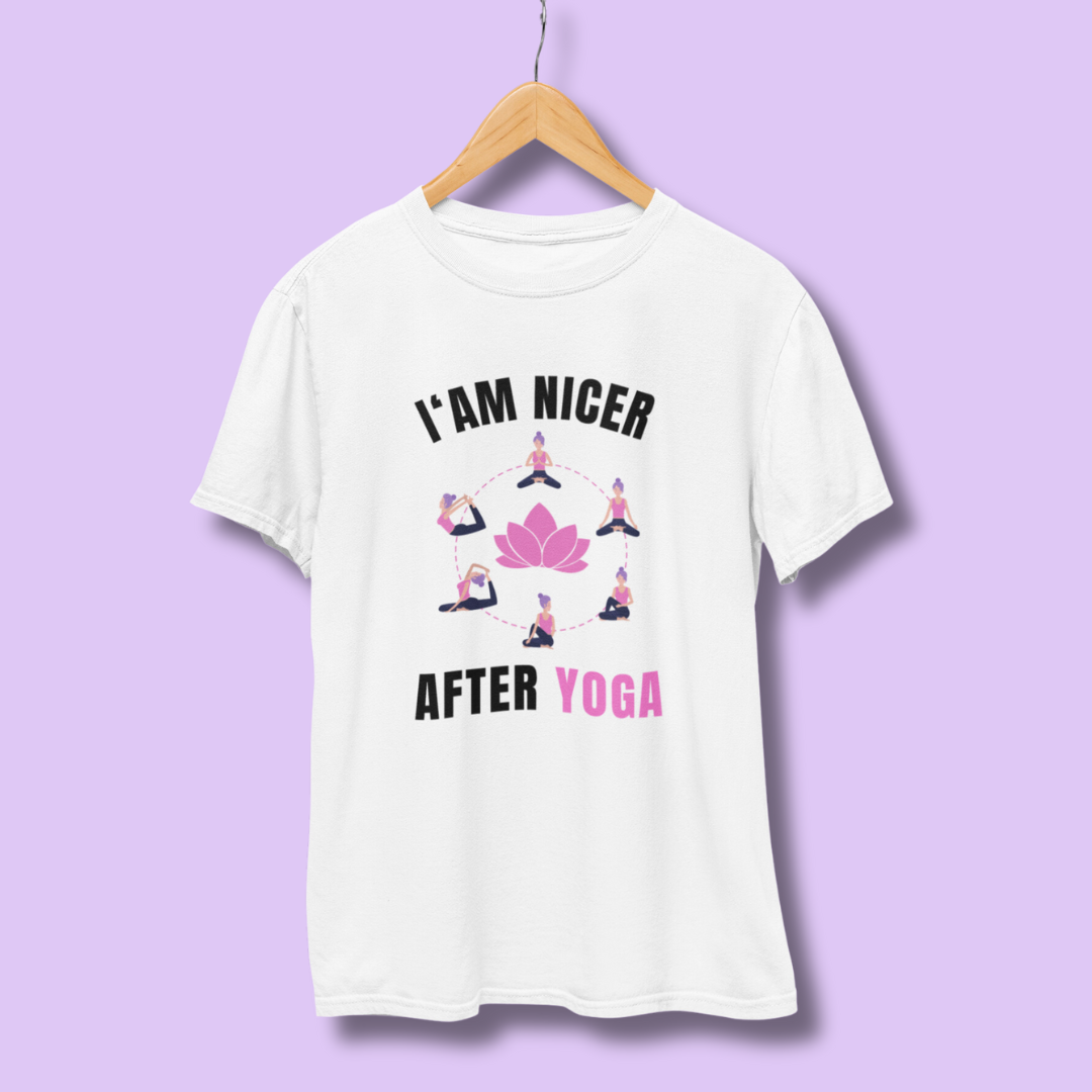 I am Nicer After Yoga Half Sleeve T-Shirt