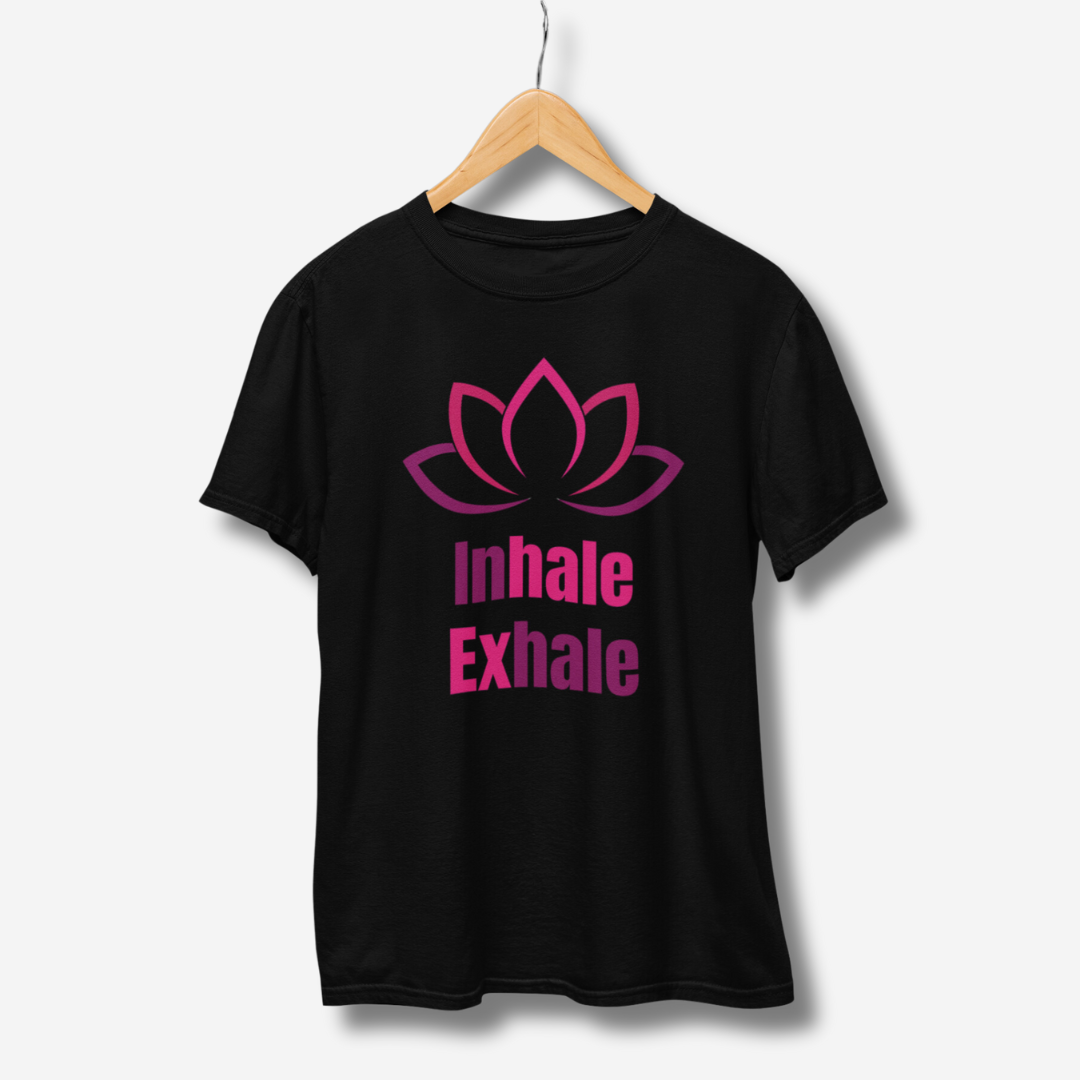 Lotus Inhale Exhale Half Sleeve T-Shirt