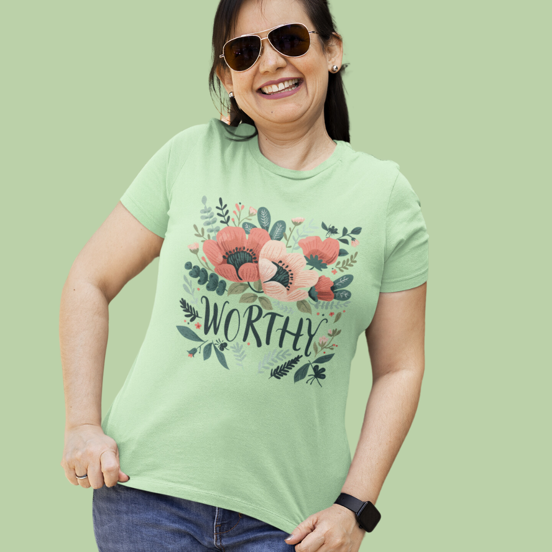 Flower Worthy Half Sleeve T-Shirt