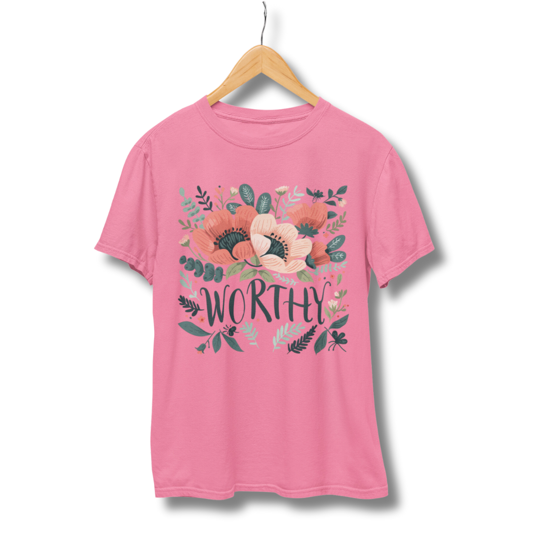 Flower Worthy Half Sleeve T-Shirt