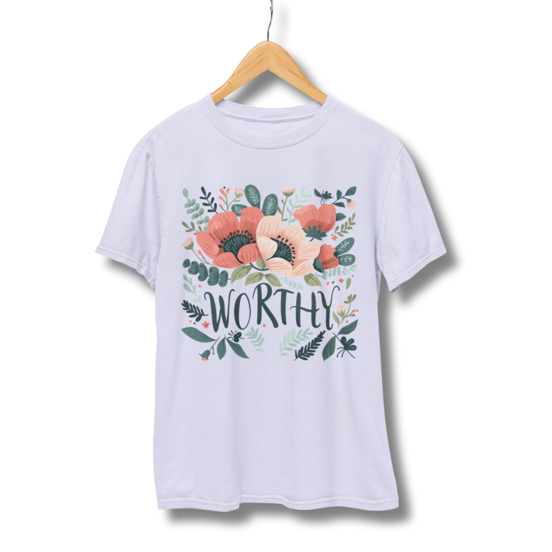 Flower Worthy Half Sleeve T-Shirt