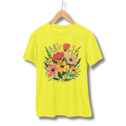 Flower Half Sleeve T-Shirt