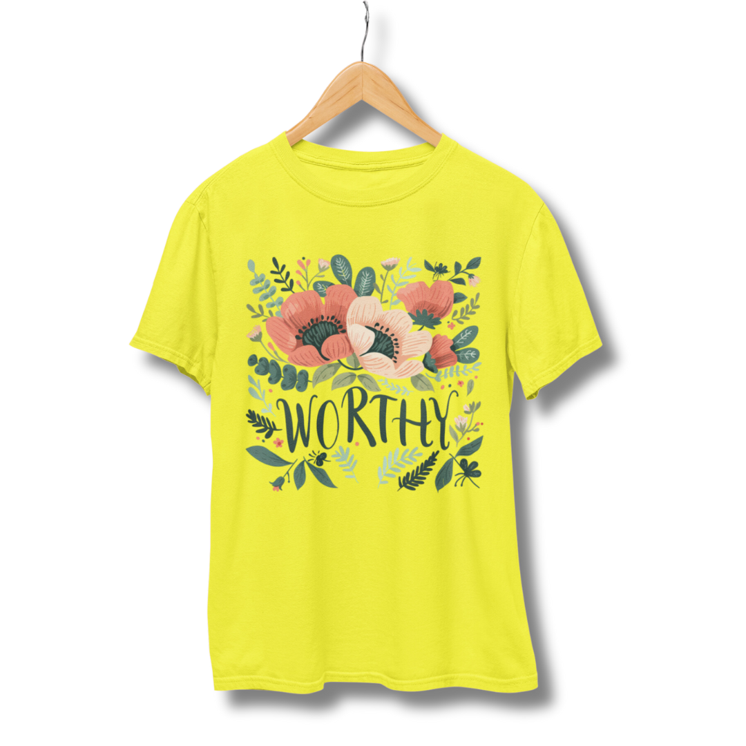 Flower Worthy Half Sleeve T-Shirt