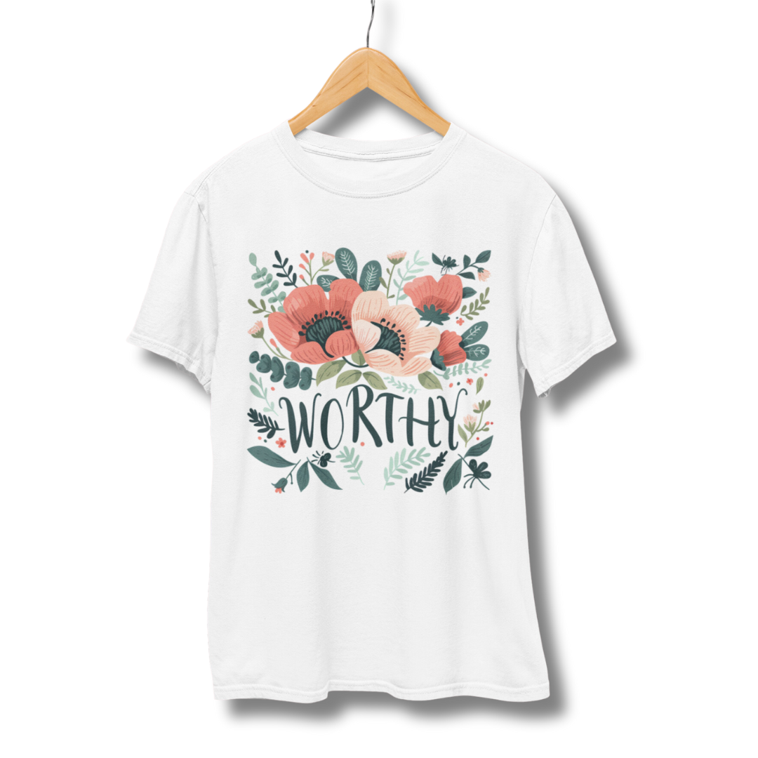 Flower Worthy Half Sleeve T-Shirt