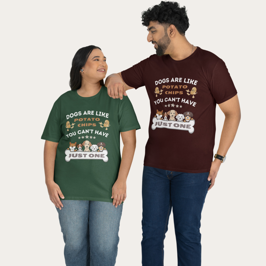 Dogs Potato Chips Half Sleeve T-Shirt