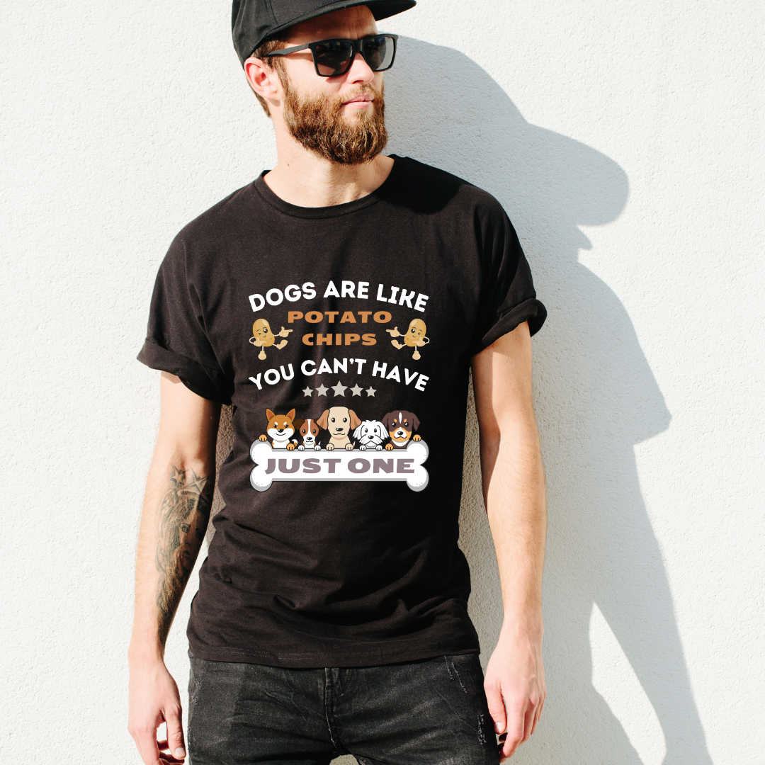 Dogs Potato Chips Half Sleeve T-Shirt