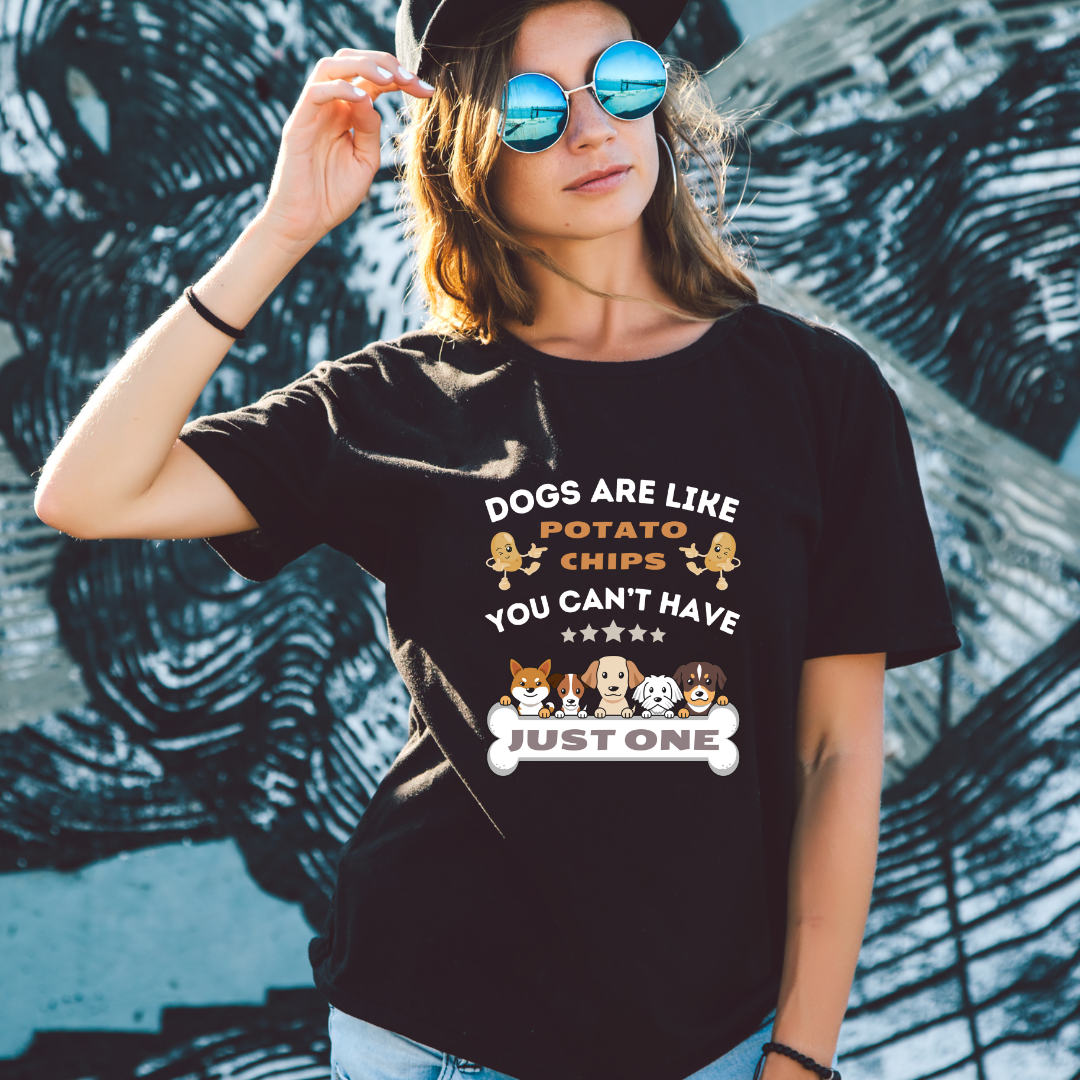 Dogs Potato Chips Half Sleeve T-Shirt