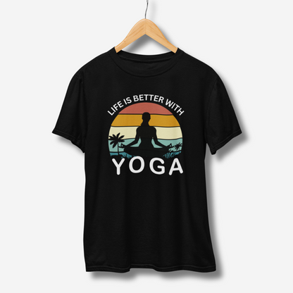 Life Is Better With Yoga Half Sleeve T-Shirt